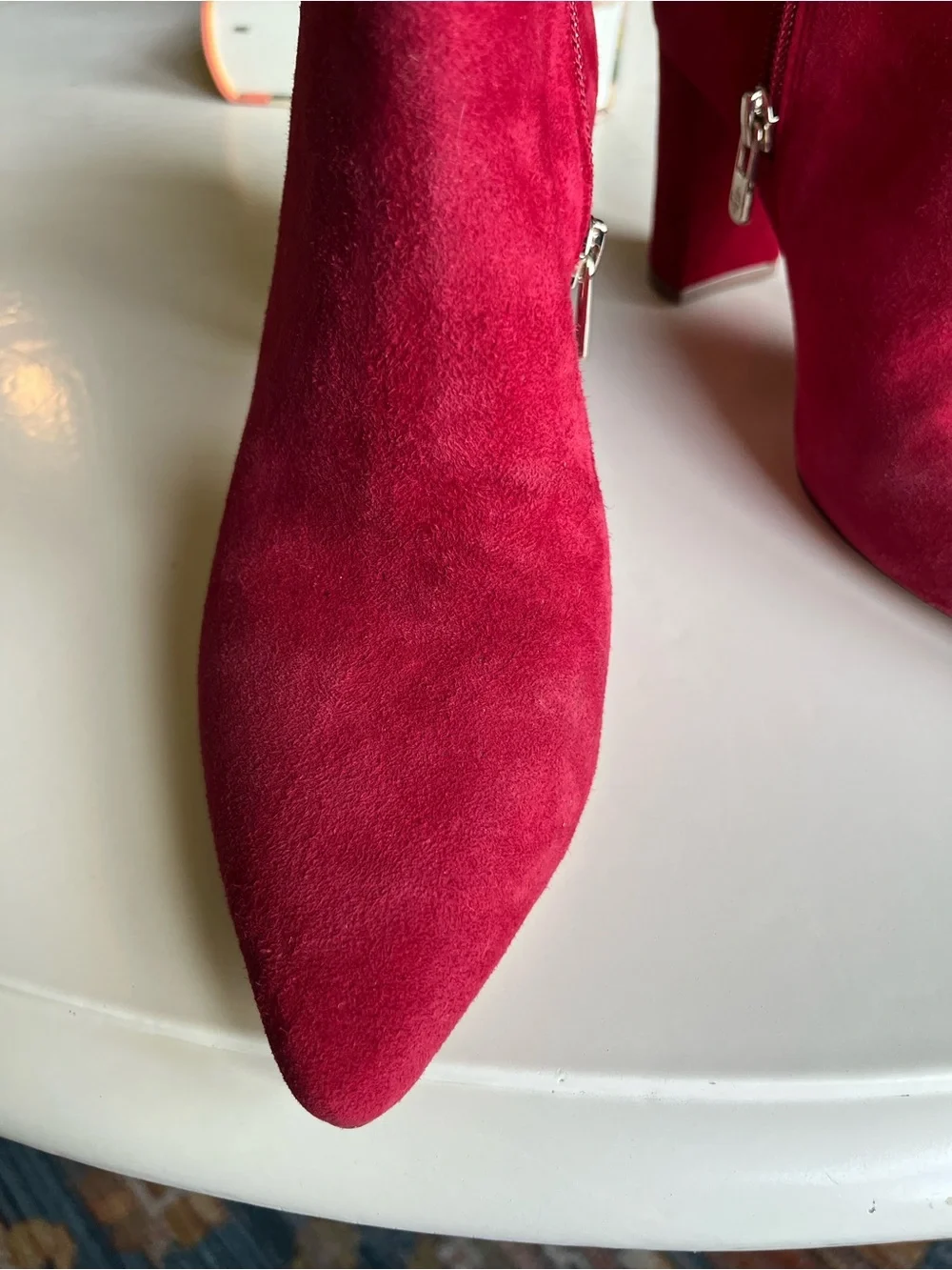 🌹 Antonio Melani Red Suede Pointed Toe Booties 🌹 - size 6